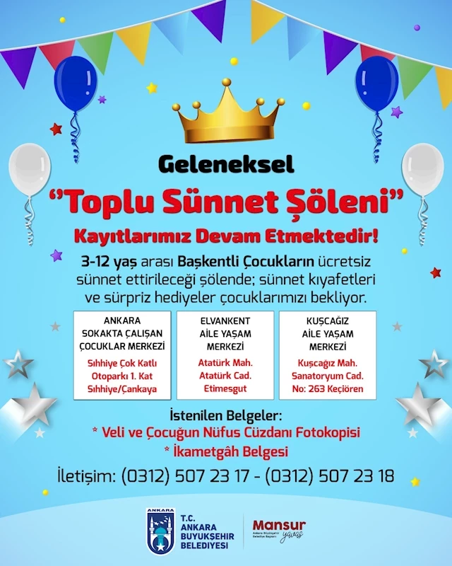 GELENEKSEL “TOPLU SÜNNET ŞÖLENİ” İÇİN KAYITLAR DEVAM EDİYOR
