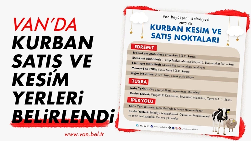 VAN’DA KURBAN SATIŞ VE KESİM YERLERİ BELİRLENDİ